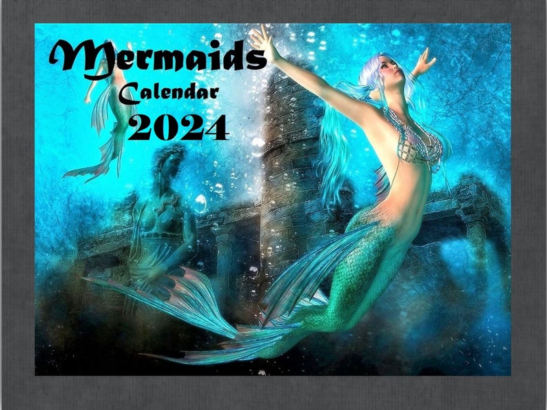 Mermaid Calendar 2024 Mermaids Wall Calendar 2024 Mermaid Planner
