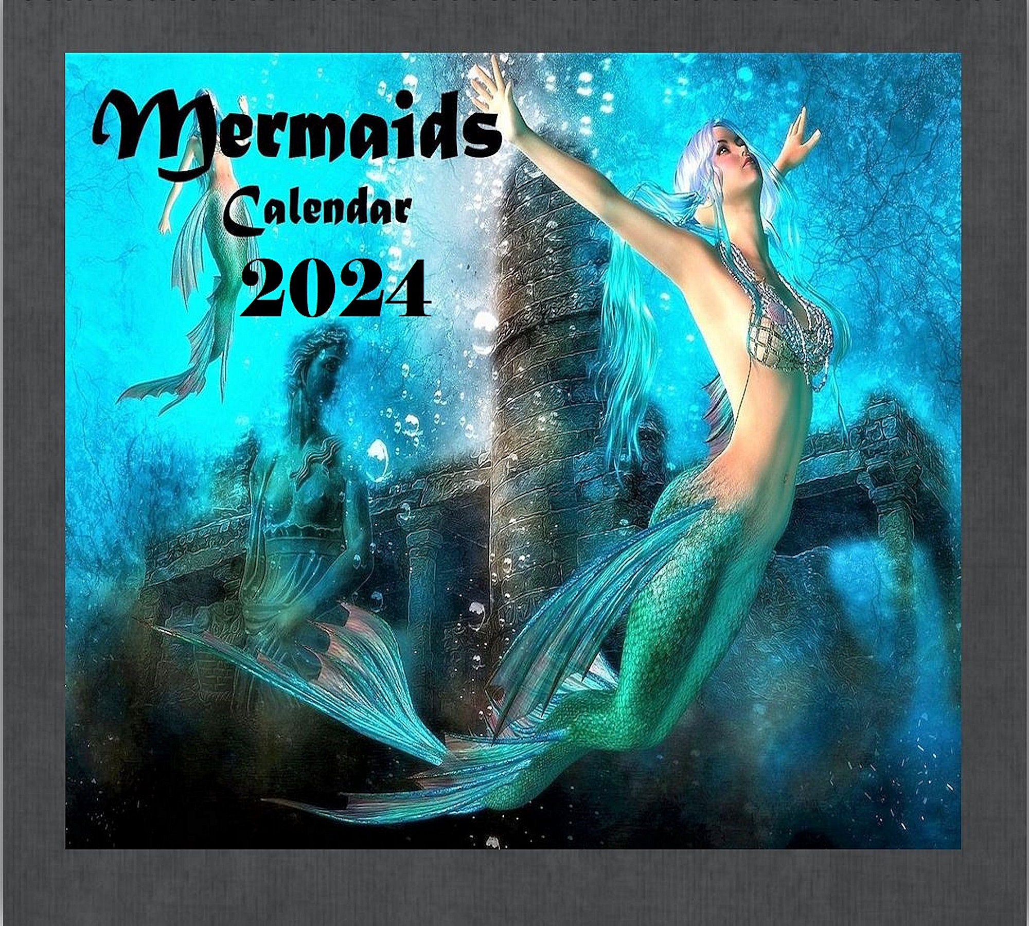 Mermaid Calendar 2024 Mermaids Wall Calendar 2024 Mermaid Etsy