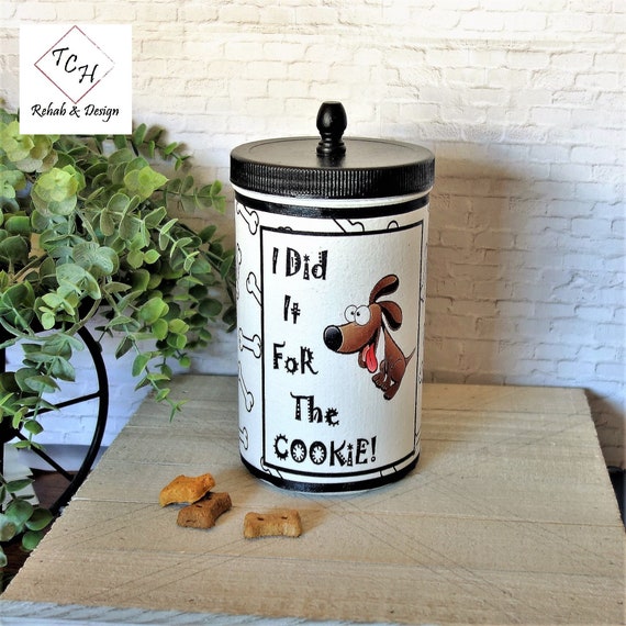 Large Pet Humor Dog Treat Jar Dog Biscuit Jar Dog Cookie Jar Funny Dog Treat Jar Buffalo Check Farmhouse Decor Pet Snack Jar Etsy