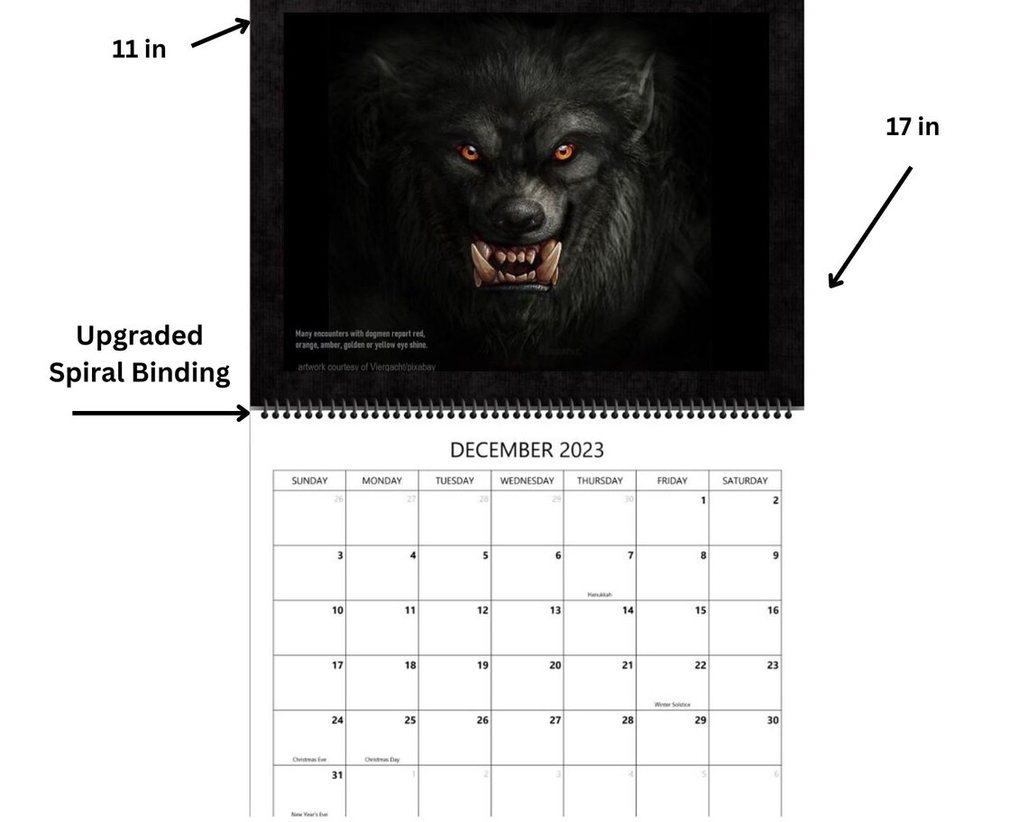 Dogman Calendar 2023 Dogman Art Wall Calendar 11x17 2023 Etsy