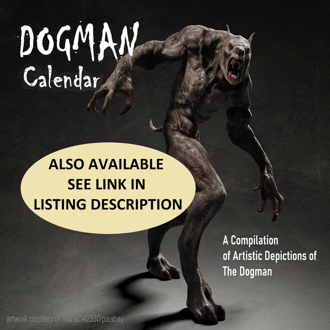 Cryptid Calendar 2025 Paranormal Werewolf Calendar Monster Calendar