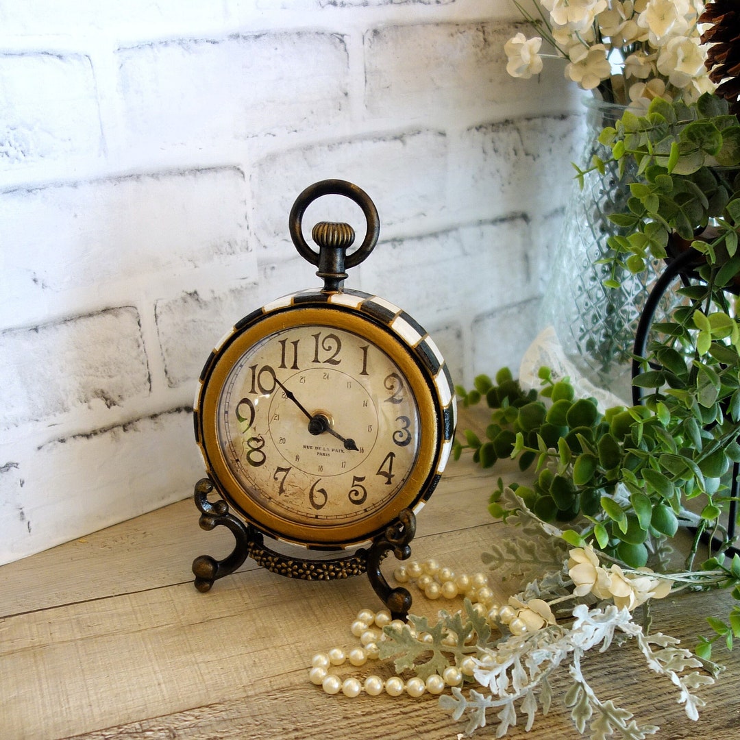 Courtly Clock Black and White Checks Decor Checkerboard Decor ...