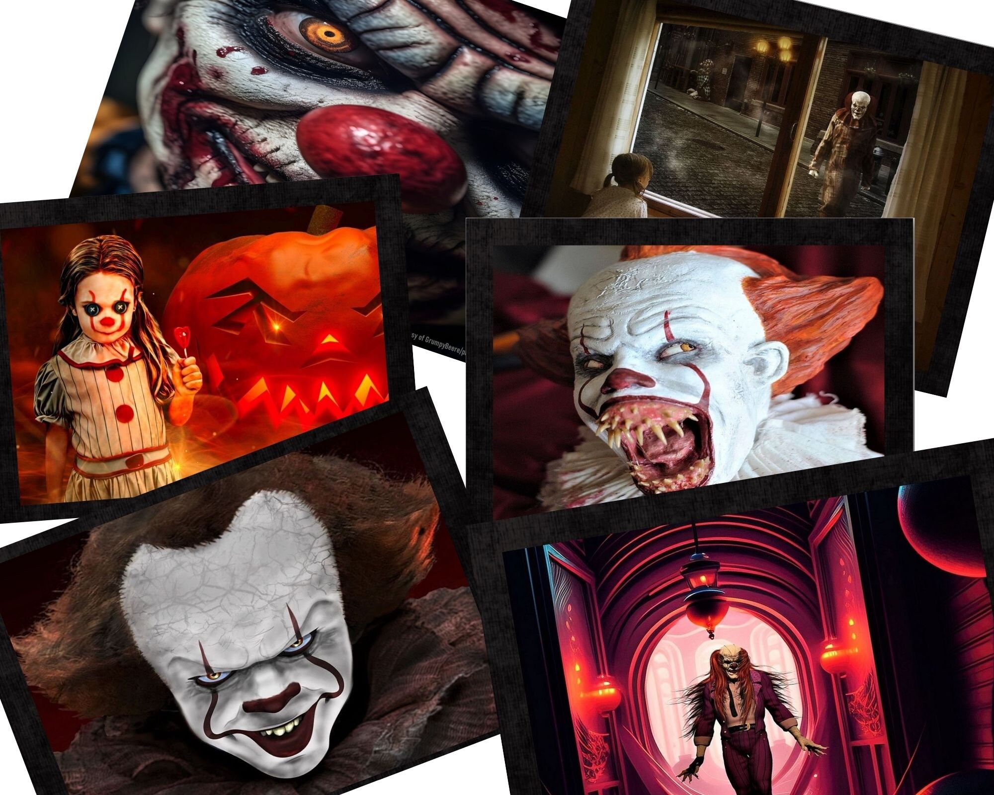 Calendrier Mural 2026 Thème Horreur « Terrifier » – Design Clown éclaboussures Sang – Décoration Halloween – 28,6x21,1 Cm