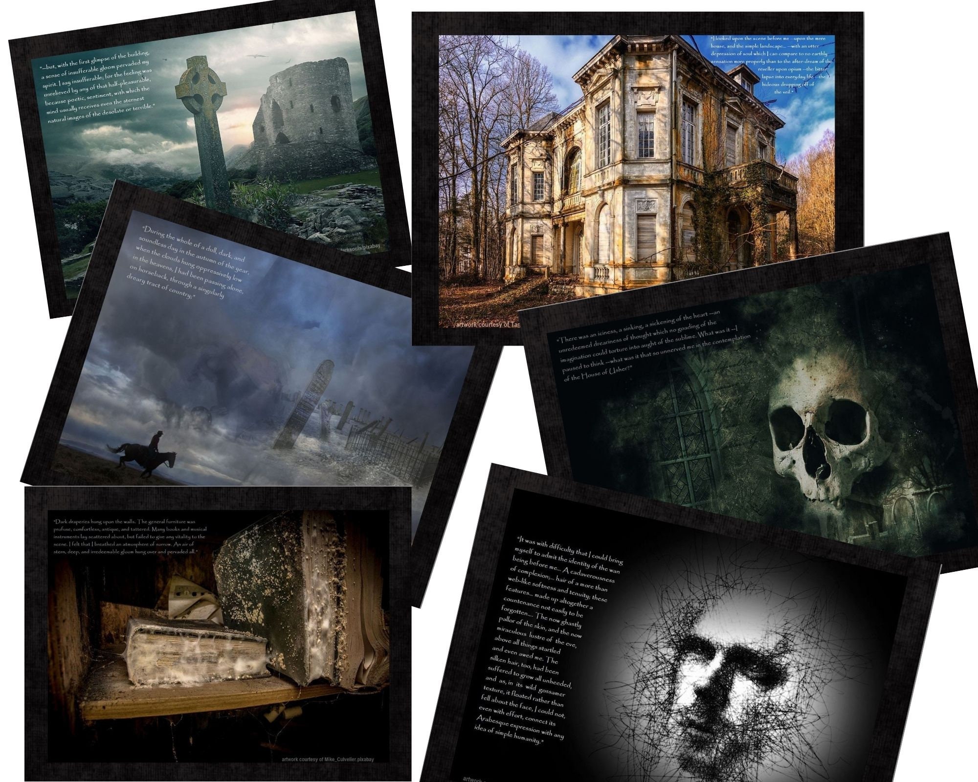 Haunted Calendar 2024 Edgar Allan Poe Classic Horror Calendar Scary