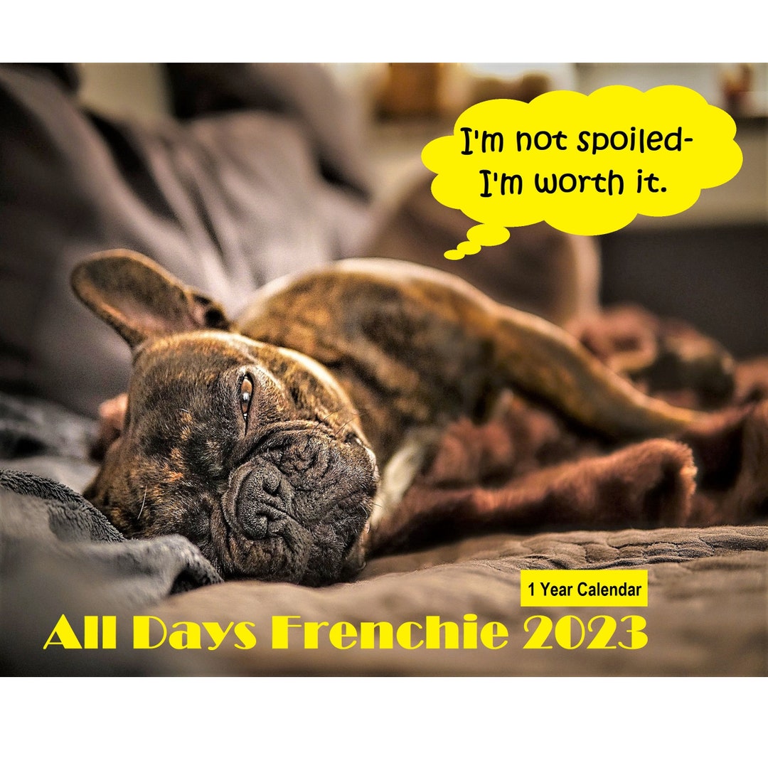 French Bulldog Calendar 2023 2024 Frenchie Calendar Frenchie Etsy