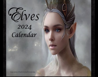 Elf Calendar 2024 Elves Calendar 2024 Elf Planner Appointment Date Tracker Elf Pictures Elves Décor Elf Gift for Elf Lover Elf Collection