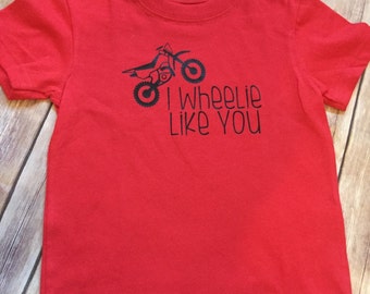 Toddler baby boys valentine shirt | I wheelie like you | Dirt bike Dirtbike Shirt | Boys Valentine Shirt