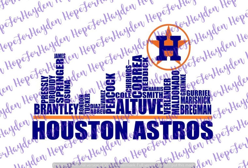 Astros Baseball 2019 Svg Houston Skyline Astros Players 2019 Etsy