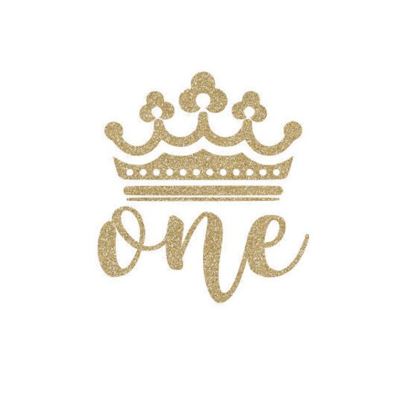 Download Glitter One Iron On Princess one birthday shirt iron on | Etsy