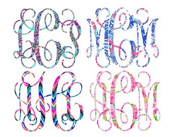 Lilly Monogram Decals | Lilly Pulitzer monogram sticker | Lily Lilly decal | Yeti monogram | Yeti sticker | DIY