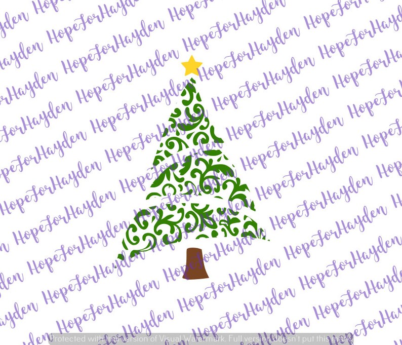 Download Free Swirly Christmas Tree Svg Swirl Christmas Tree Svg Damask Etsy SVG Cut Files