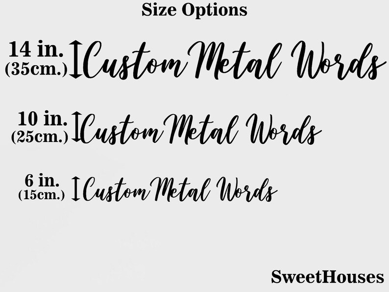 Custom Metal Words Metal Custom Words for You Metal Wall Etsy