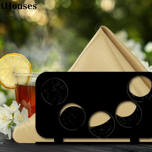 Moon Phases Napkin Holder -Kitchen metal art , metal kitchen decor , cafe decor , napkin holder for cafe, Metal napkin holder - P0043