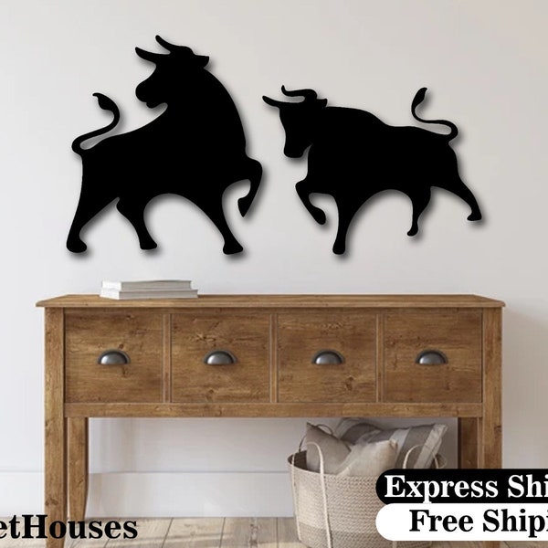 Metal Bull Wall Decor Etsy