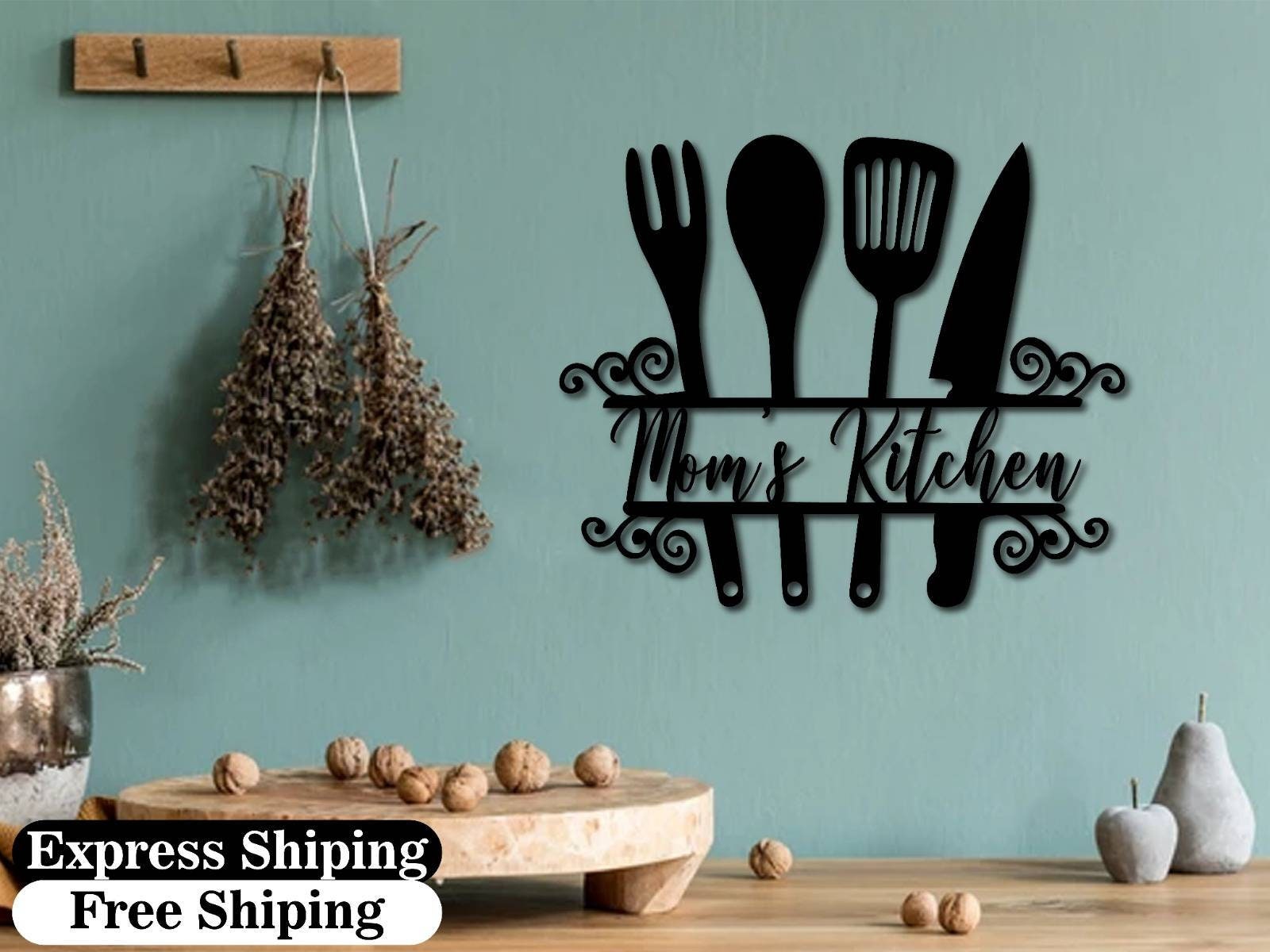 Mom S Kitchen Metal Kitchen Wall Decor Art Work Wall Art Etsy