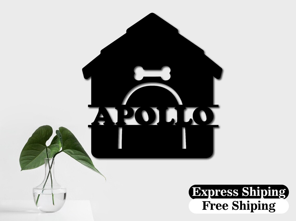 Personalized Kennel Sign , Metal Dog House Plaque , Your Dog Name