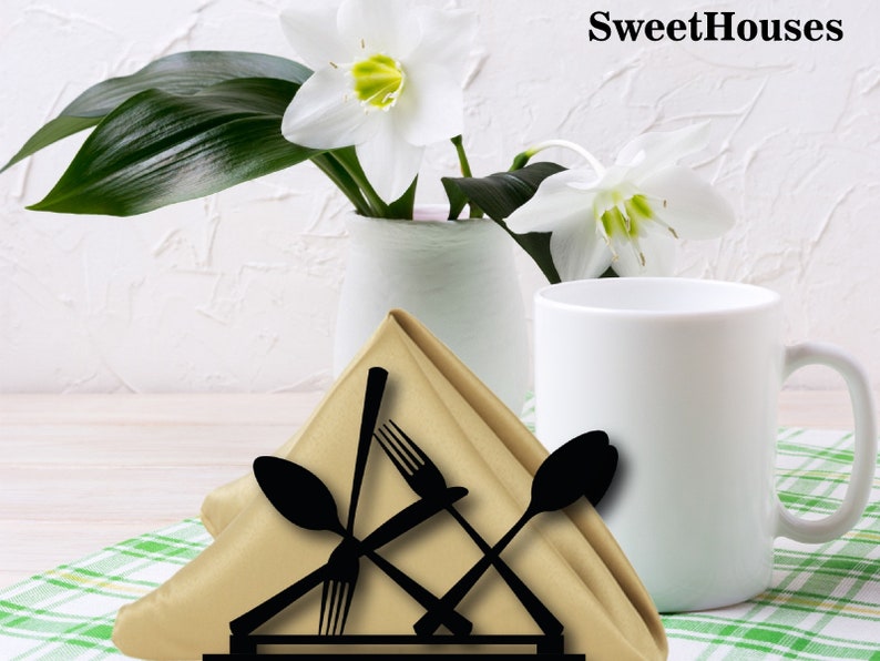 Fork Spoon Napkin Holder kitchen Metal Art Metal Kitchen Etsy