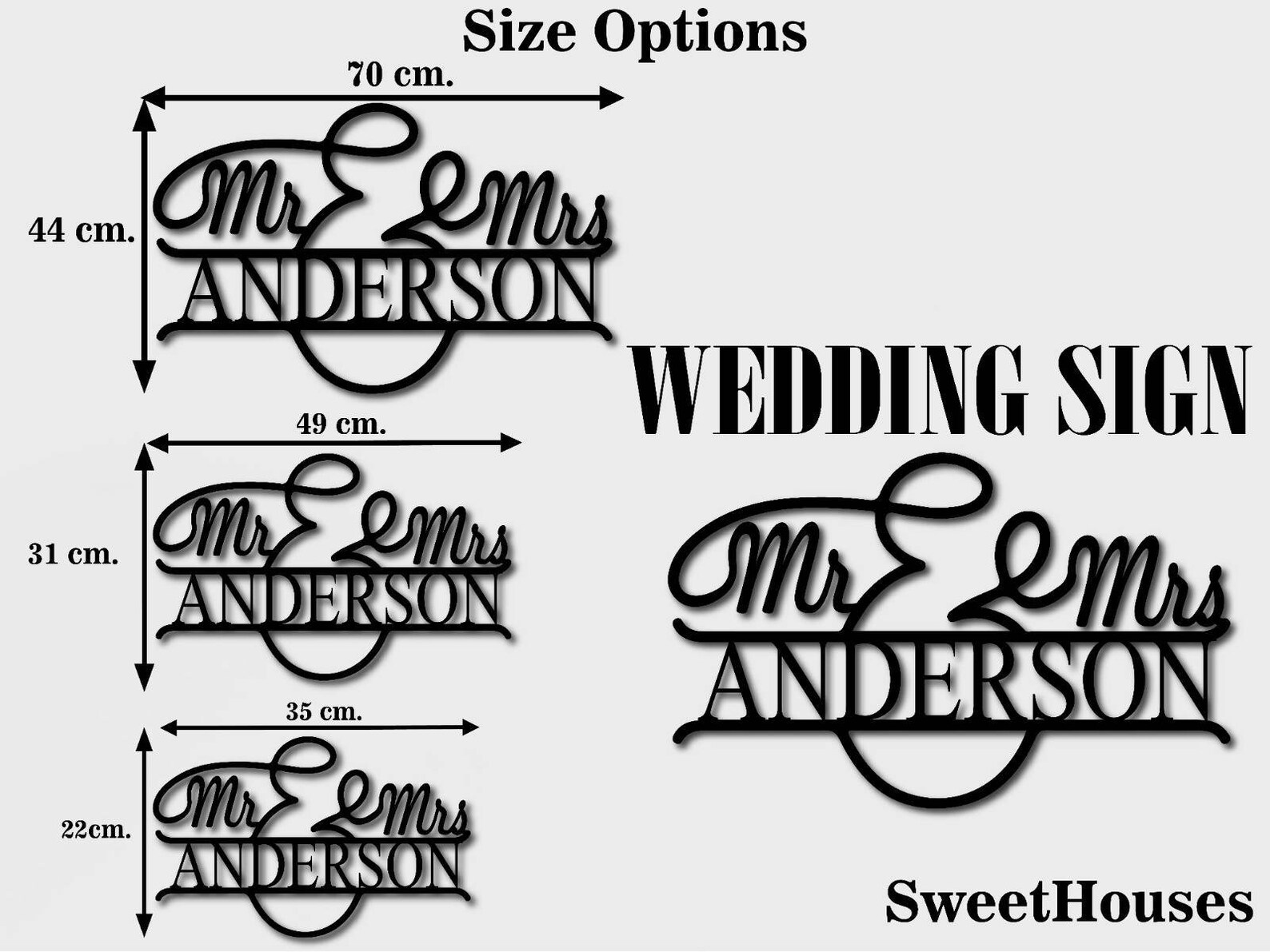 Mr and Mrs Name Signs Metal Sign for Wedding Last Name Sign Etsy