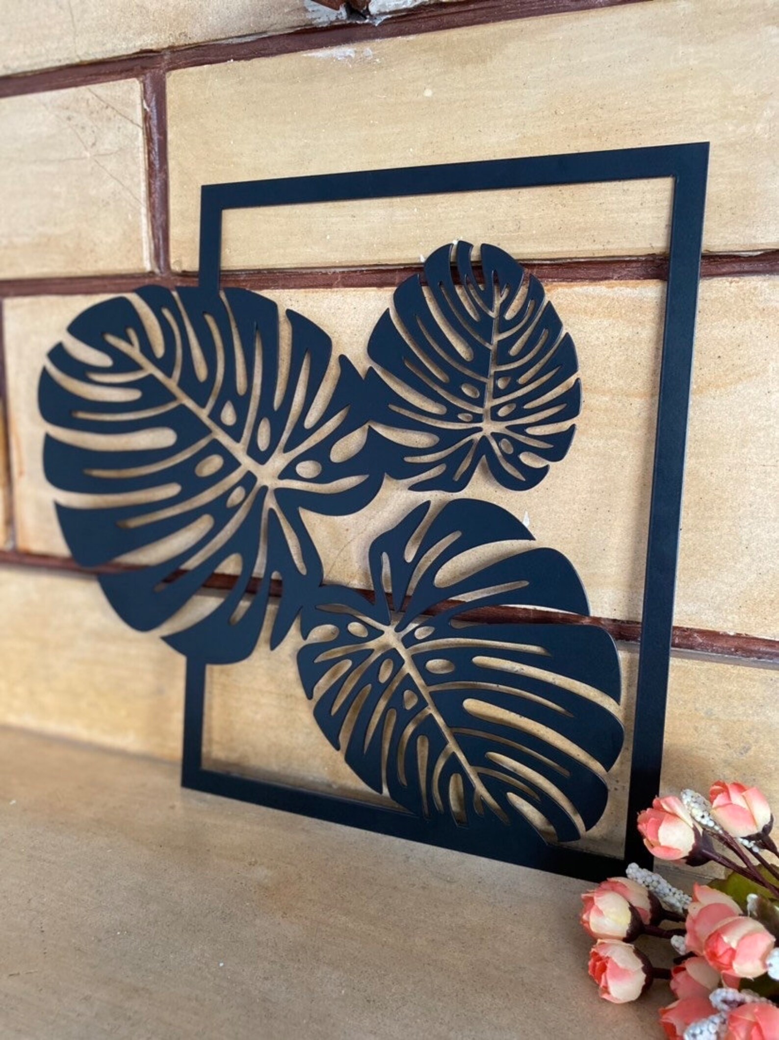 Monstera Leaf Metal Wall Decor Plants Wall Art Set Monstera Etsy