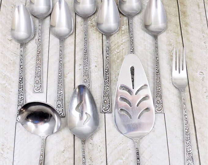 Supreme Cutlery Stainless, Leaf Velvet Pattern, by Towle Silver, Made