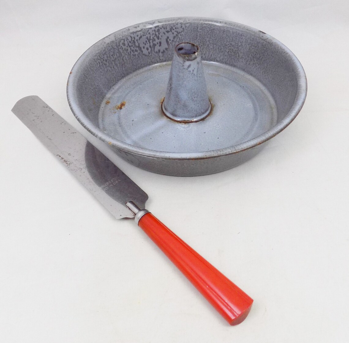 Sponge Cake Pan in Gray Enamelware Bluish Gray Enamelware 8 Etsy