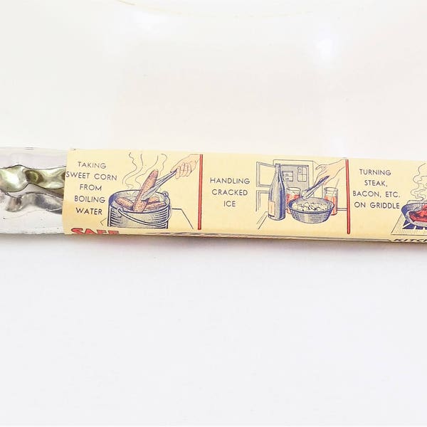 Kitchen Tongs, Safeway NOS in Original Wrapper,  Mid Century, Made in USA, Vintage Kitchen Tongs