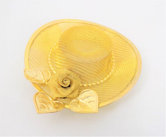 Broche Ou épingle à Chapeau Vintage En Métal Doré - Occasion En Très Bon état