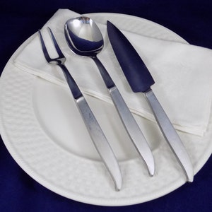 Stainless Serving Set, Large Spoon, Flat Tine Fork and Dessert Server, Set of 3 Stainless Utensils