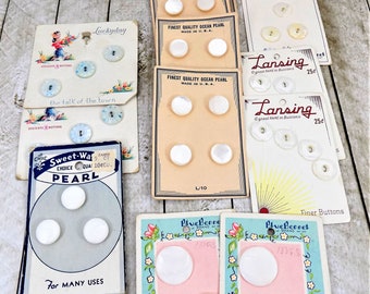 Mother of Pearl, Sewing Buttons, Variety of Styles, Vintage Brands, Buttons on Cards, Project Buttons, Homeschool Projects, Sewing Buttons