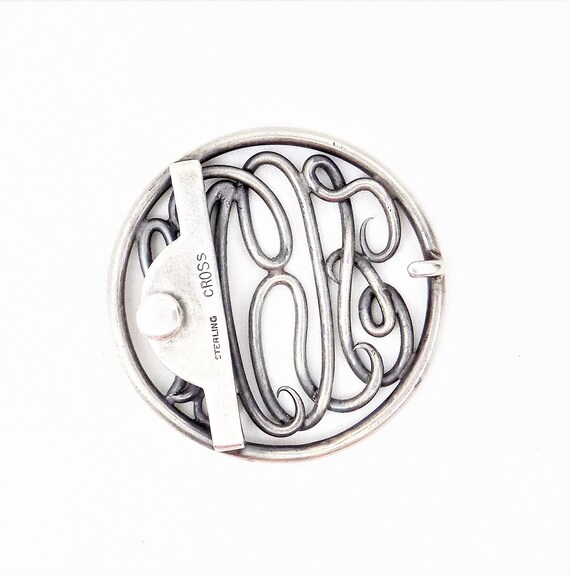 Sterling Open Monogram Script Belt Buckle, Mark C… - image 7