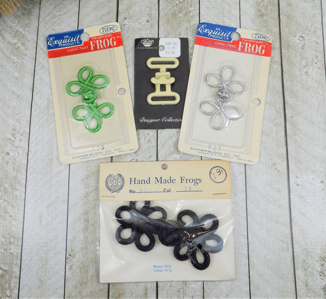 Sewing Frogs Lot of 4 Vintage Fasteners NOS Original Etsy