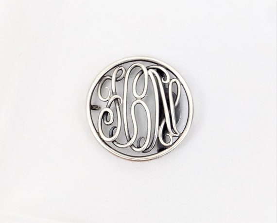 Sterling Open Monogram Script Belt Buckle, Mark C… - image 5