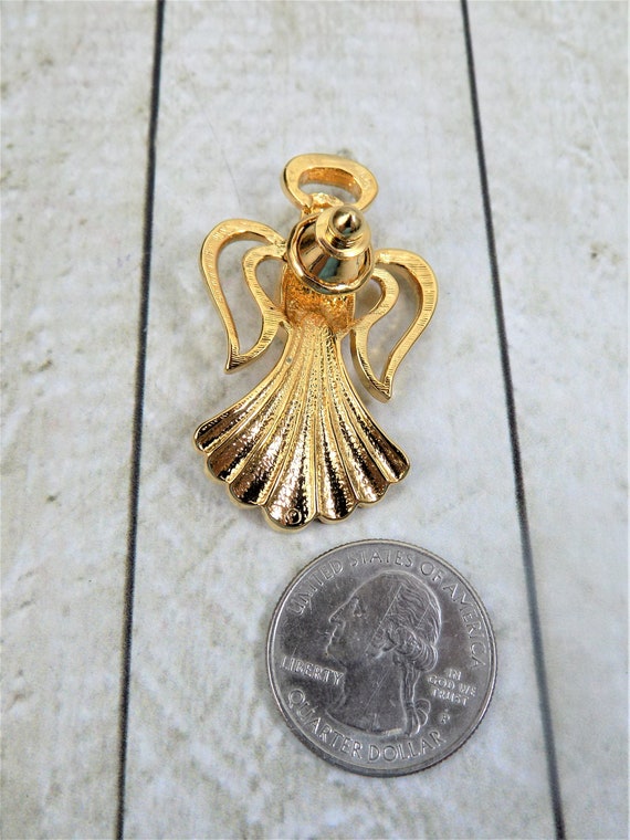 Avon Heavenly Angel Pin, Polished Gold Tone, Glas… - image 8