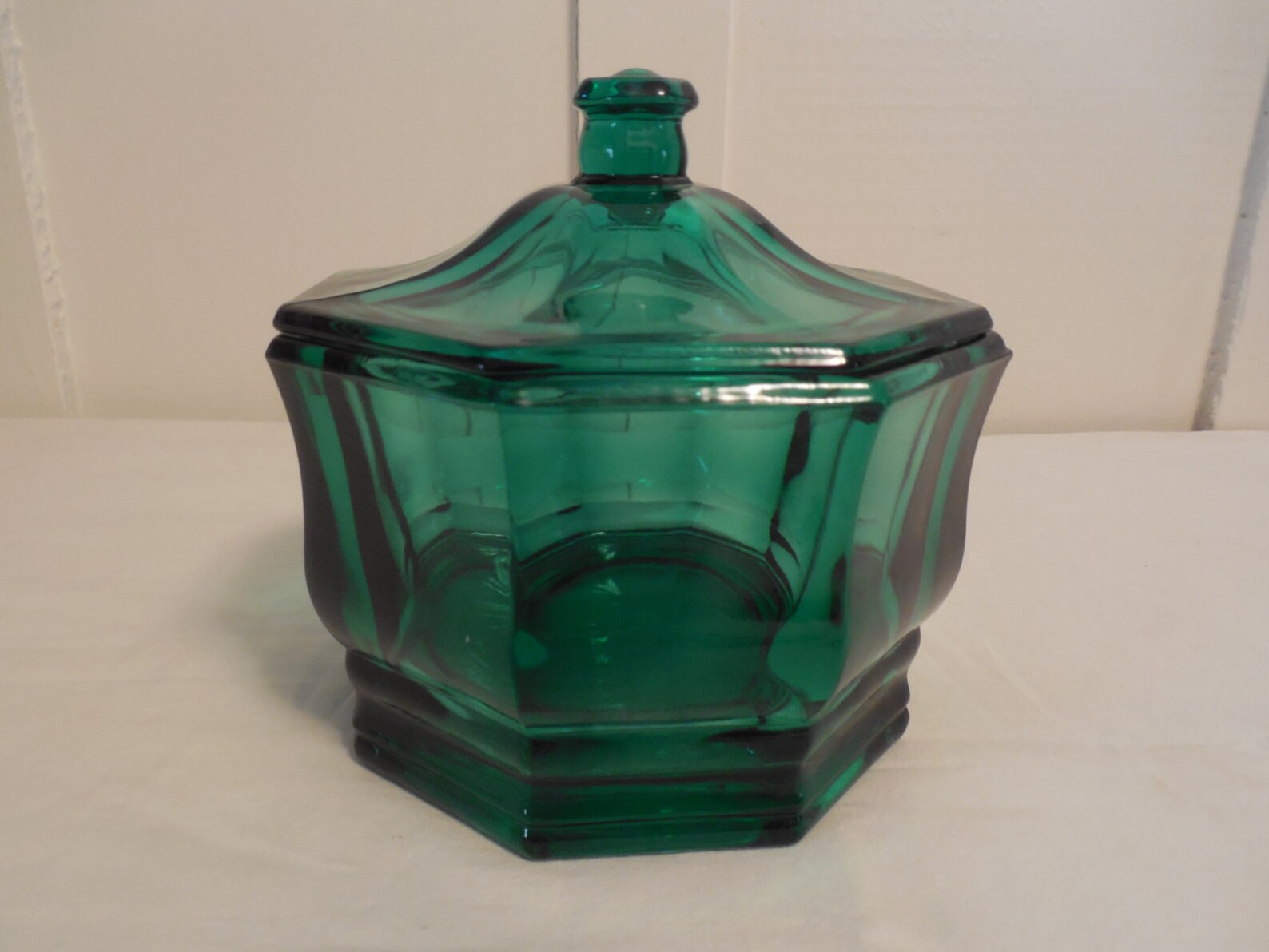 Green Glass Candy Dish 5 1/2 Tall Vintage Dark Green Etsy