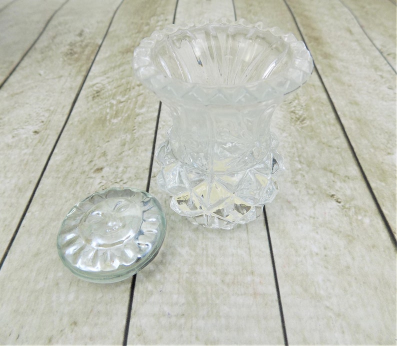 Lead Crystal Toothpick Holder Pressed Glass Artmark Label Etsy