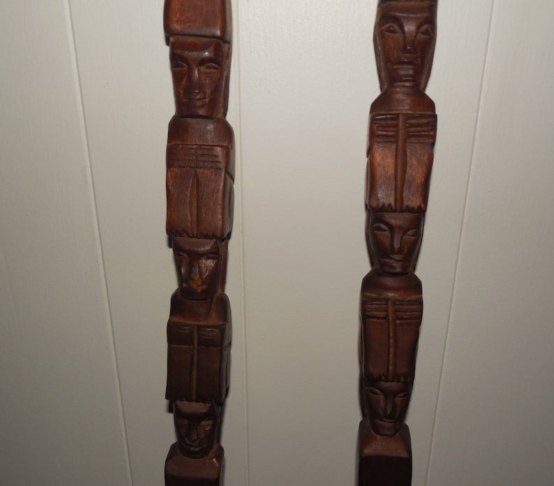 Large Wood 27 Fork and Spoon Tiki Carved Wall Hanging Etsy