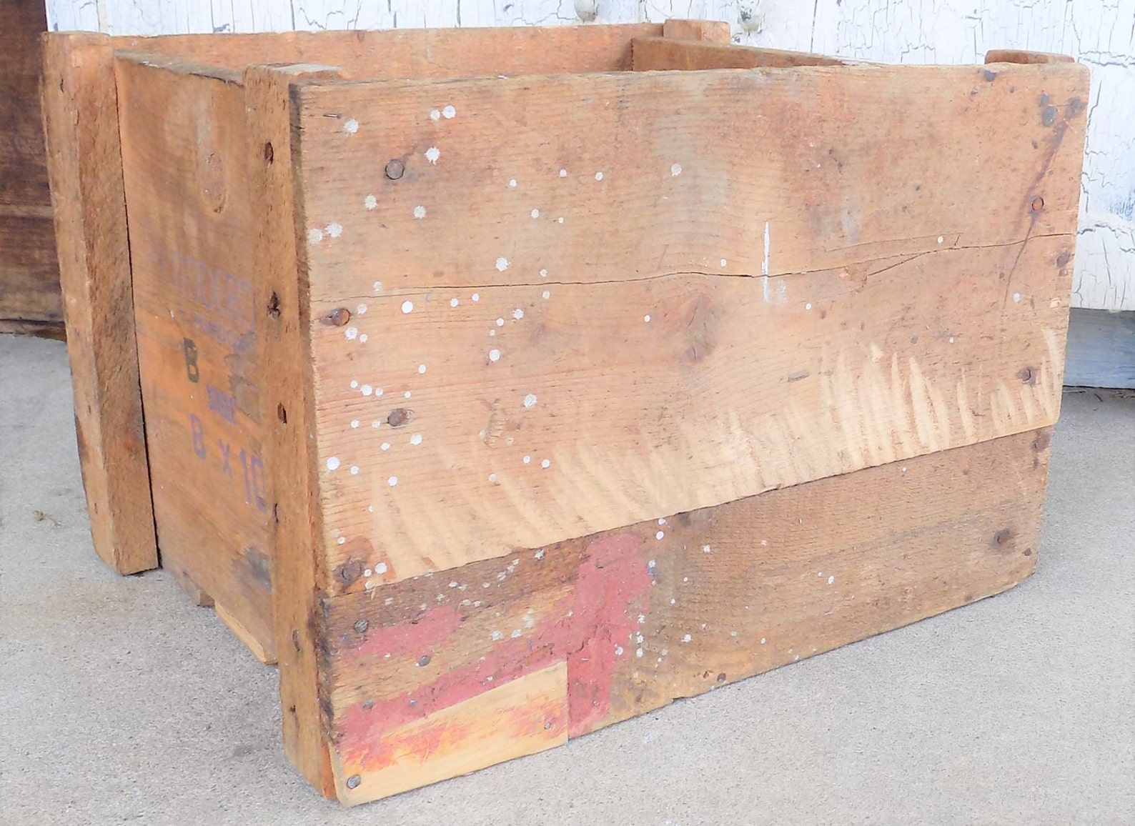 Penn Vernon Glass Crate Wood Glass Box Rustic Storage Crate Etsy