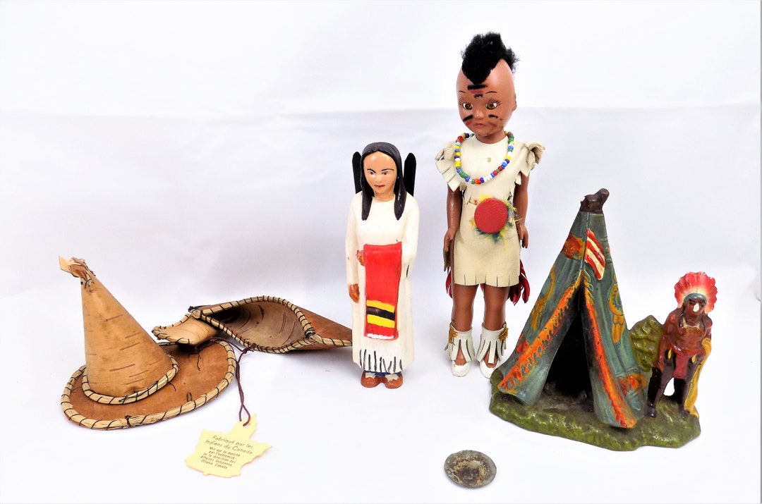 Native American Souvenir Lot, Canadian Indian, Hand Crafted, Dolls