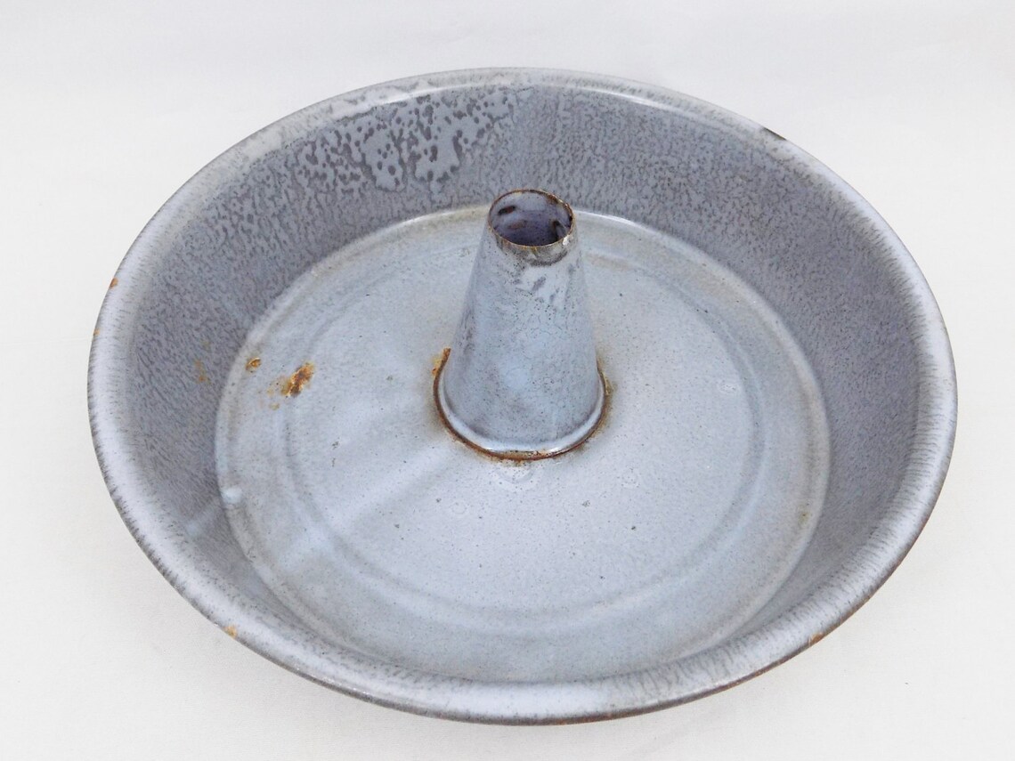 Sponge Cake Pan in Gray Enamelware Bluish Gray Enamelware 8 Etsy