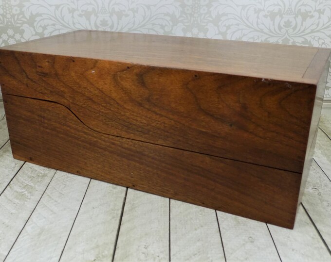 Wood File Box, Hinged Lid, Desktop Storage, With or Without, Office