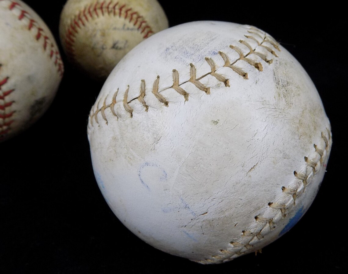 Softballs and Baseball 3 Sports Balls One Small Softball Etsy