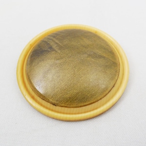Large Sewing Button 1 3/4&quot;, Fawn or Dark Beige and Green Button, Vintage Large Dome Modern Button, Large Sewing Button with Metal Shank