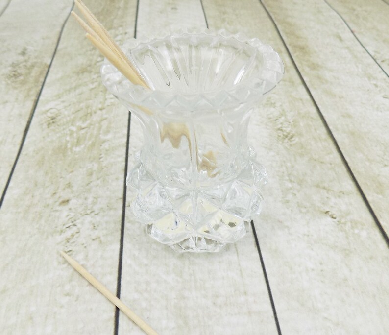 Lead Crystal Toothpick Holder Pressed Glass Artmark Label Etsy