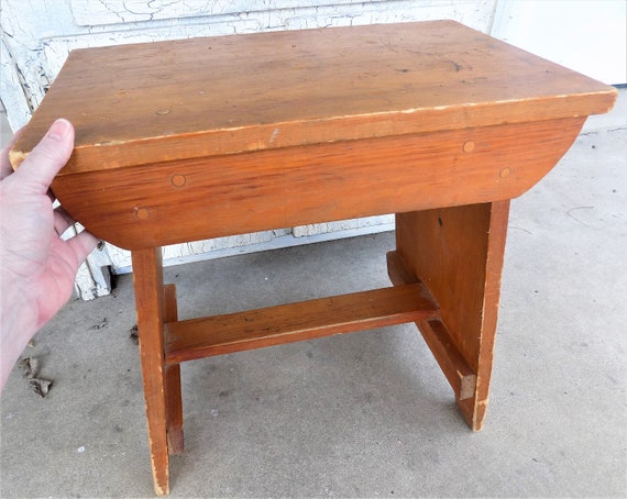 Rustic Small Wood Bench Hand Crafted End of Bed Bench Mud Room
