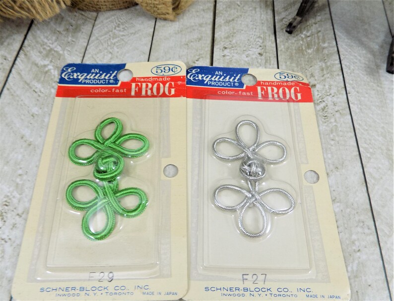 Sewing Frogs Lot of 4 Vintage Fasteners NOS Original Etsy