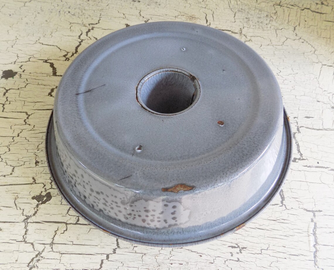 Sponge Cake Pan in Gray Enamelware Bluish Gray Enamelware 8 Etsy