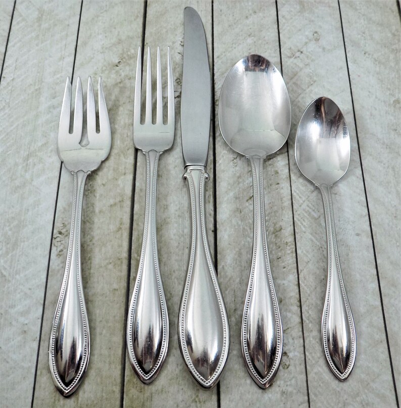 Oneida American Harmony Stainless Flatware – Beaded Pointed Tip, USA Made, 1986 Pattern, Choose Pieces