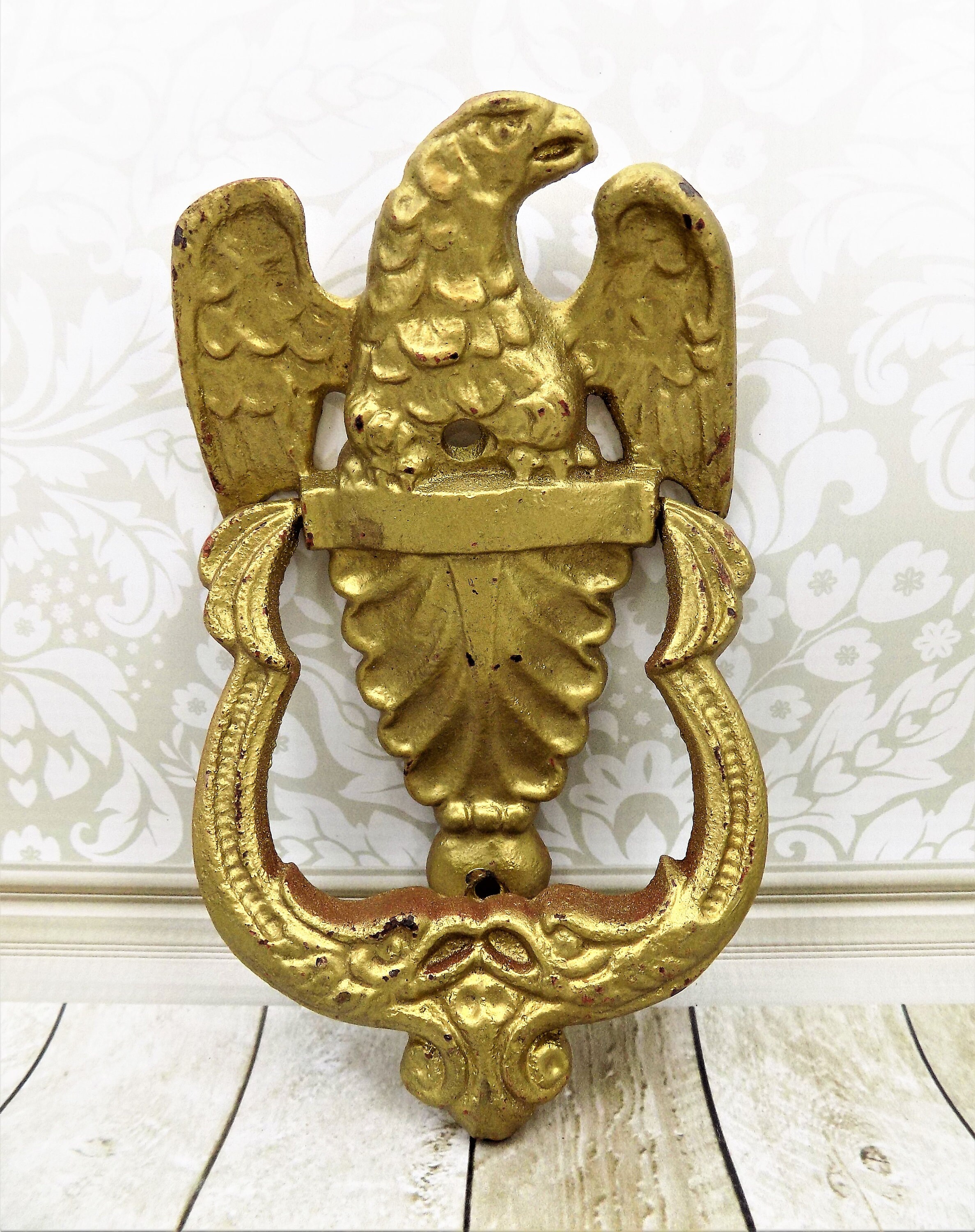Eagle Door Knocker Patriotic Eagle Cast Iron Front Door Etsy