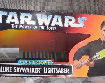 Star Wars Lightsaber 41 1/2" Extended, 1995 Luke Skywalker Light Saber Electronic Power Of The Force, Electronic Glowing Saber