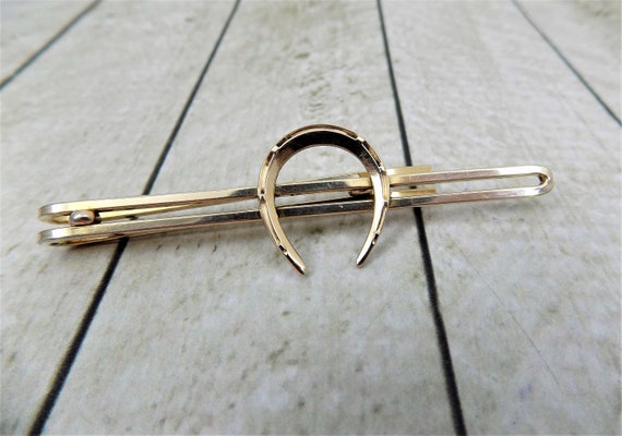 Equine Tie Bars, 2 Krementz Gold Gilding, Horse H… - image 2